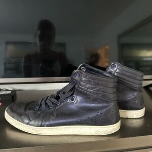 Gucci GG logo Blue Leather High top AU sneakers size 9